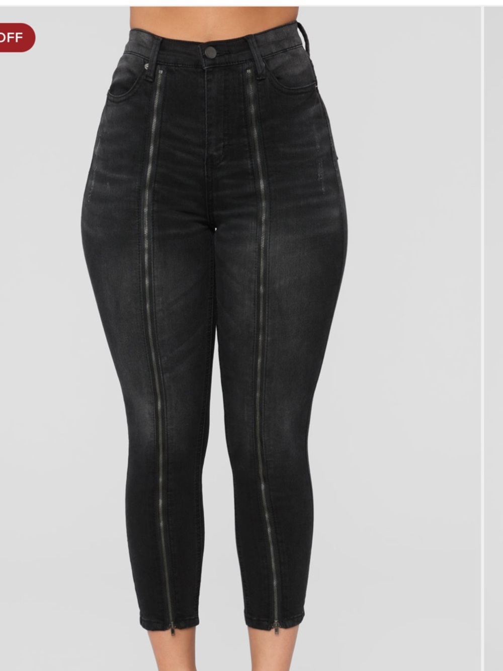 Fashion Nova High-Rise Zip-Front Jeans